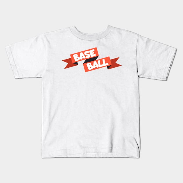 Baseball banenr Kids T-Shirt by maxcode